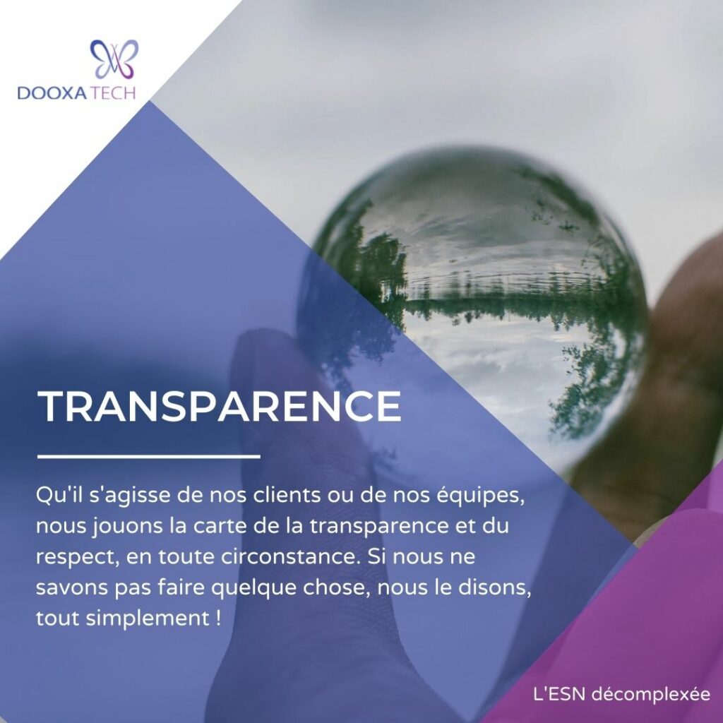 Chez Dooxatech Orléans, la transparence est de mise pour nos collaborateurs et nos clients IT - transparence-it-amoa-moe-agile-orleans-assurance